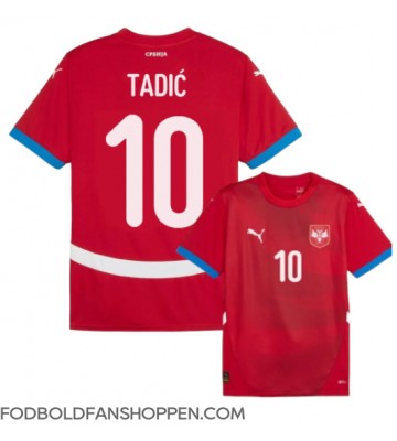 Serbien Dusan Tadic #10 Hjemmebanetrøje EM 2024 Kortærmet